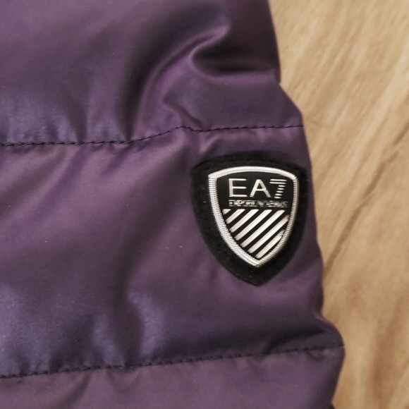 NWT Emporio Armani Purple Chic Feminine Luxury Cozy Down Long Puffer Size Small - Picture 2 of 4